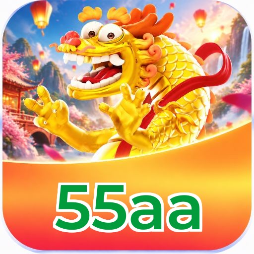 Interface da plataforma 55aa mostrando slots populares e bônus de boas-vindas